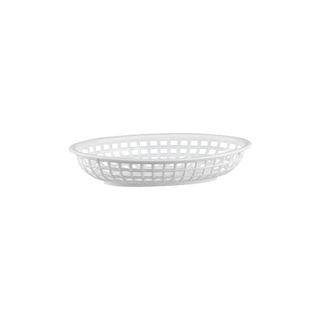 Oval Serving Basket Plastic - White